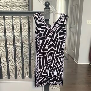 INC International Concepts Black and White Geometric Dress